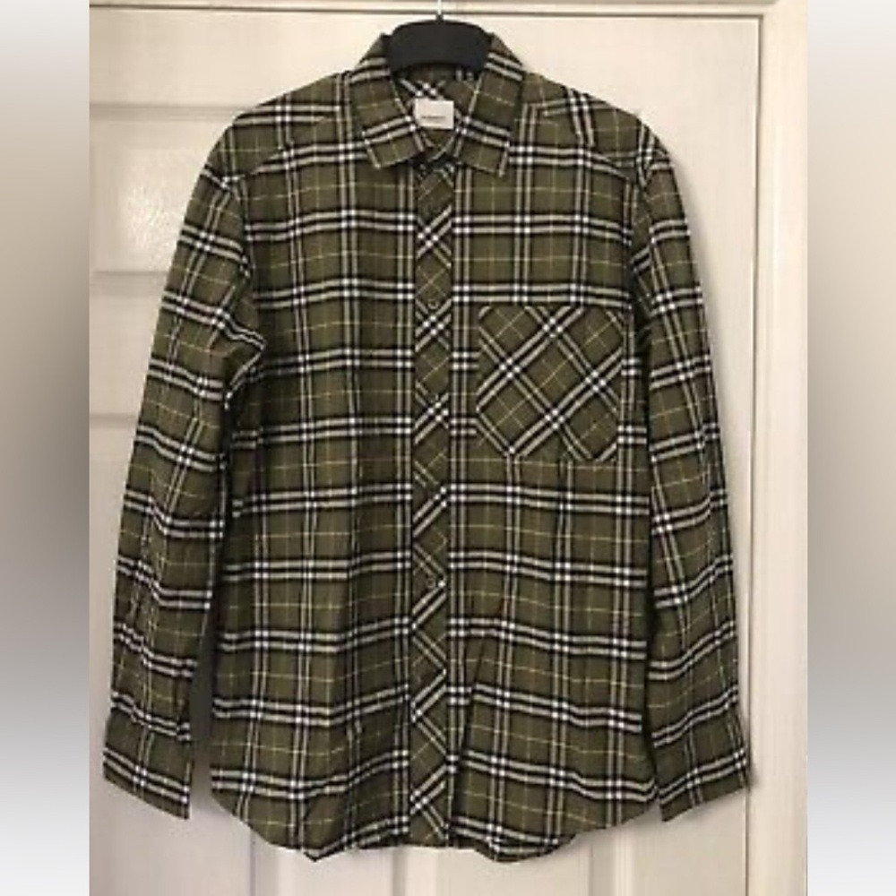 Burberry Chalk Green Check Shirt - NWT